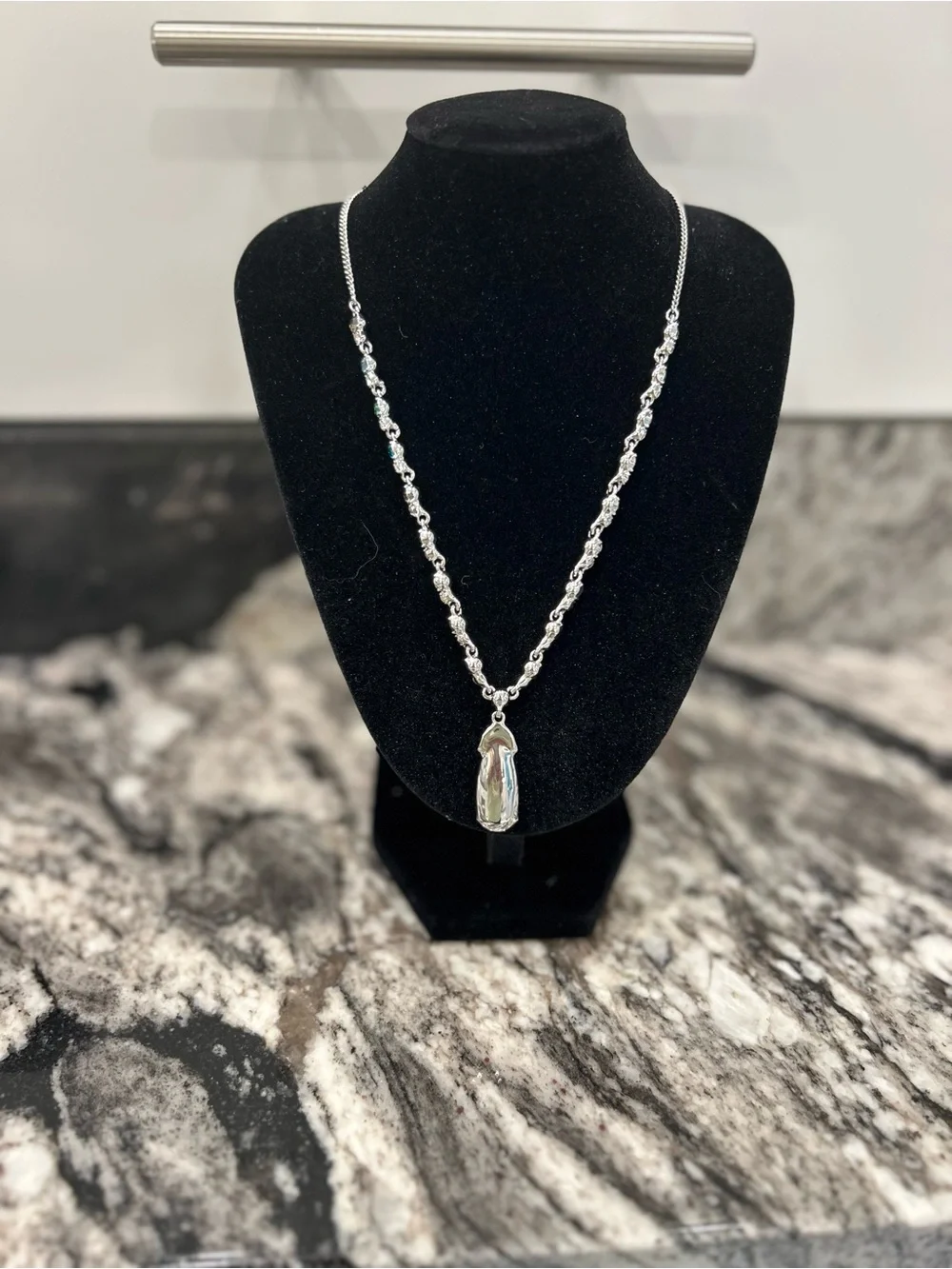 Givenchy Blue Teardrop Pendant Necklace with Blue and Green Accents
